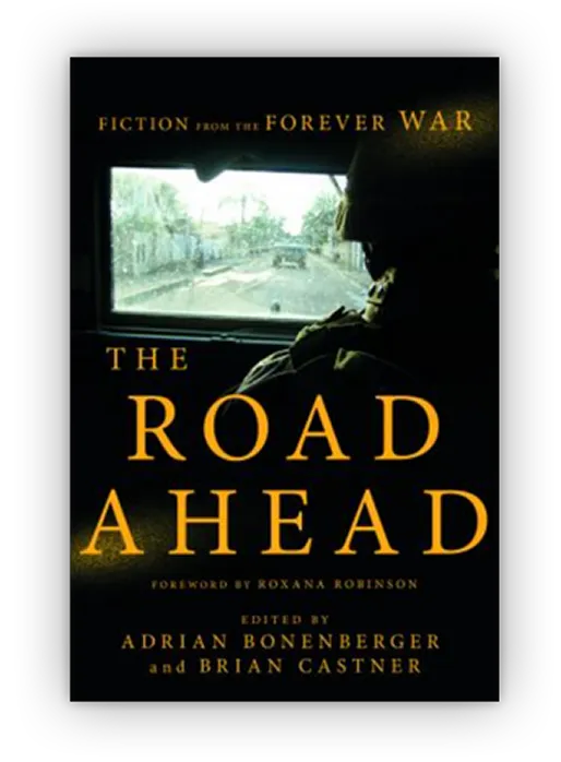 Book cover showing a soldier looking through a vehicle window