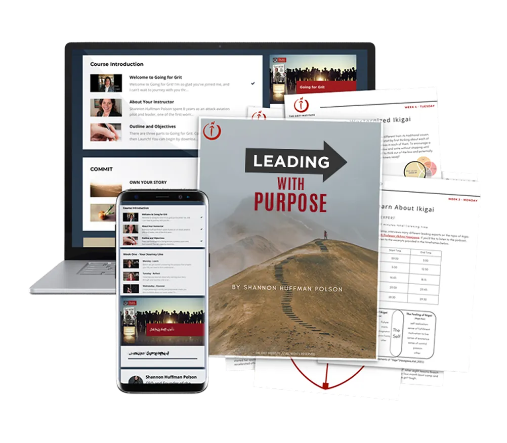 Digital course materials displayed on laptop, tablet, and phone