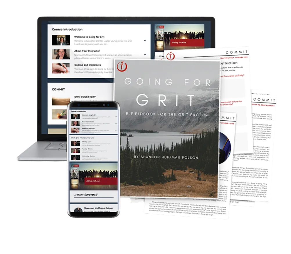 Digital workbook and course content shown across multiple devices