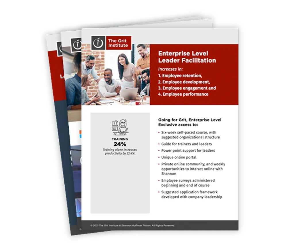 Stacked presentation slides for leadership training