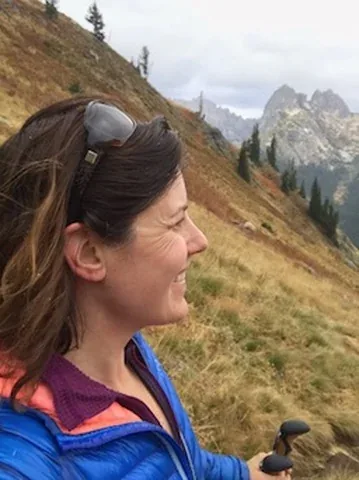 Shannon Huffman Polson in the mountains